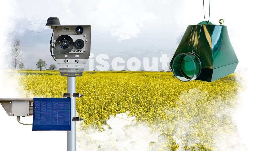An advanced insect trap device with a high-resolution camera and AI cloud software for monitoring crop pests.
